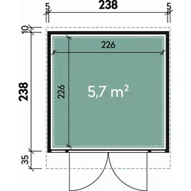 Wolff Finnhaus Fascinato Gartenhaus 2,48 x 2,83 m Schwarz