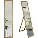 BD ART Stand-Ankleidespiegel Eiche 155 x 35 cm Standspiegel Garderobe Standspiegel Eiche Zeitloser eleganter MDF Rahmen - Bronze