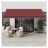 vidaXL Markise Automatisch mit LED Weinrot 450x350 cm
