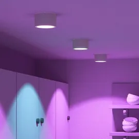 SSC-LUXon CELI-X Aufbaustrahler weiß flach mit LED Lampe kompatibel mit Alexa, Siri & Google - Spot mit Smart LED RGB+W GX53