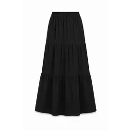 Pieces Maxirock Damen Schwarz XS