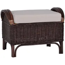 MiaMöbel Rattan Hocker Panama Baumwolle 65 x 46 x 46 cm Braun