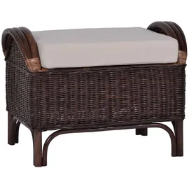 MiaMöbel Rattan Hocker Panama Baumwolle 65 x 46 x 46 cm Braun