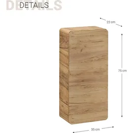 Lomadox Luton-56-Craft Hängeschrank 35 x 75 x 22 cm Wotan Eiche Metall/MDF/Spanplatte