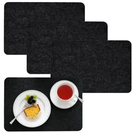 Dune Design DuneDesign 4 Extra-Dicke Filz Tischsets 43x30x0,5cm Edle Platzsets Tisch-Unterlage Filzunterlage Anthrazit