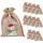 IDENA 90417 - Stoffbeutel ca. 22 x 32 cm, 12 Stück, Säckchen mit Schneemann-Motiv, Weihnachtssack mit roter Kordel, Geschenkbeutel für Weihnachten
