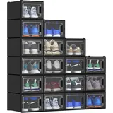 LuxusKollektion Schuhformer Schuhboxen 18er Set stapelbar stabil Aufbewahrungsboxen für Schuhe bis
