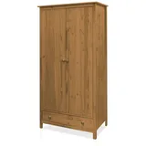 Kleiderschrank Massivholzschrank 2-türiger Schrank TOBINO Kiefer gewachst 2T 1SK