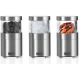 AdHoc Gewürzmühlen-Set 3-teilig Silber