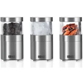 AdHoc Gewürzmühlen-Set 3-teilig Silber
