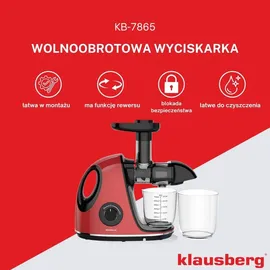 Klausberg KB-7865 Slow Juicer Rot/Schwarz