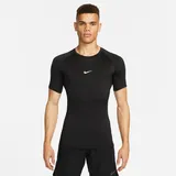 Nike Pro Dri-FIT Tight kurzarm Fitnessshirt Herren 010 black/white XL