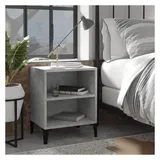 vidaXL Nachtschrank mit Metallbeinen 40 x 30 x 50 cm Betongrau