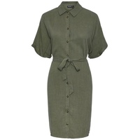 pieces Hemdblusenkleid - Leinenkleid - Sommerliches Kleid - Hemdkleid grün