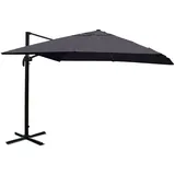 Mendler Gastronomie-Ampelschirm HWC-A96 300 x 300 cm Anthrazit ohne Ständer