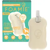 Foamie Hundeshampoo Anything’s Pawssible für Kurzes Fell, Pflegeshampoo Hunde mit Neem- & Rizinus-Öl für Glänzendes Fell & Bessere Kämmbarkeit, 100% Vegan, Plastikfrei, 110g