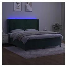 vidaXL Boxspringbett 180 x 200 cm Dunkelgrün