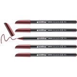 edding 1200 Fasermaler fein - englisch-rot - 5 Stifte - Rundspitze 1 mm - Filzstift zum Zeichnen und Schreiben - für Schule, Mandala