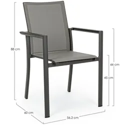 Bizzotto Konnor Stuhl Aluminium Anthrazit - Anthrazit