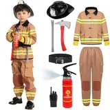 Spooktacular Creations Feuerwehrmann Kostüm, Kinder Feuerwehr Rollenspiel Set mit Feuerlöscher, Feuerwehrhelm, Feuerwehrmann Spielzeug, Feuerwehrmann Verkleidung (Medium (8-10 yrs))