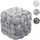 Mendler Hocker HWC-Q48 Samt 39 x 39 x 39 cm Dunkelgrau