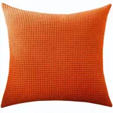 Stretch Kissenbezug 80x80 40x80 Sofa Kissenbezüge 90x90,Kord Zierkissenbezug Dekokissen Sofakissen Bezug Groß Kissenhülle Dekorative Weiche Zierkissenbezüge Kissen Bezug(Orange,80x80 cm (1pc))