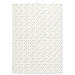 IB Laursen Geschirrhandtuch aus Baumwolle mit Muster, 70 x 50 cm, weiss mit gelben Blumen