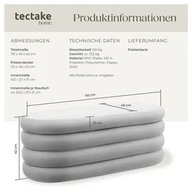 Tectake tectake® Polsterbank Altu mit großem Stauraum
