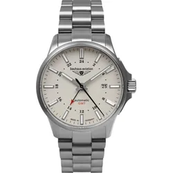 Bauhaus Aviation Automatik Aviation 2868M5 - Beiges Ziffernblatt mit weißen Zahlen/Indices,Leuchtzeigern,silber - 42mm