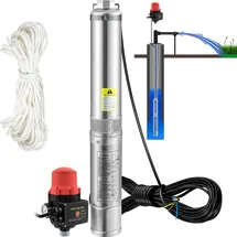 Vevor Tiefbrunnenpumpe 550W max. Durchfluss 50 L/min max. Förderhöhe 89 m sandbeständig