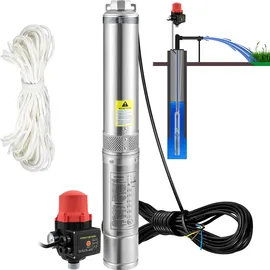 Vevor Tiefbrunnenpumpe 550W max. Durchfluss 50 L/min max. Förderhöhe 89 m sandbeständig