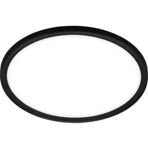Briloner – LED Bad Deckenleuchte mit Backlight, IP44 LED Badezimmerlampe, ultraflach, neutralweißes Licht, Schwarz, 290x35 mm (DxH)
