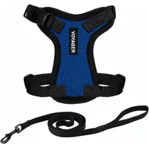 Best Pet Supplies Voyager Step-in Lock Katzengeschirr und reflektierende Katzenleine mit Neoprengriff by Best Pet Supplies - Für kleine, mittelgroße und große Katzenrassen, Königsblau / Schwarz, size XXS - 1,5 m