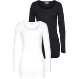 FLASHLIGHTS Langarmshirt Schwarz/Weiß S