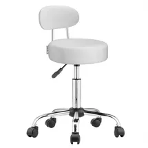 CASARIA Rollhocker mit Rückenlehne weiß