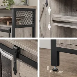 VASAGLE Sideboard 100 x 33 x 80 cm Grau