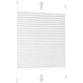 Sekey Plissee ohne Bohren Verdunkelung, Fenster Plissee Klemmfix Jalousie Weiß, 85x150cm, - Sekey