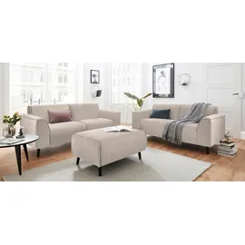 DOMO collection 2-Sitzer DOMO COLLECTION "Amora, inklusive komfortablem Federkern für mehr Sitzkomfort", beige, B:178cm H:81cm T:90cm, Struktur (100% Polyester);Struktur grob (100% Polyester);Luxus-Microfaser (100% Polyester), Sofas, Komfortsitzhöhe 47 cm, Fußhöhe