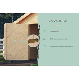 Karibu Garage Stephan 3,38 x 4,89 m beige inkl. Seitenwand