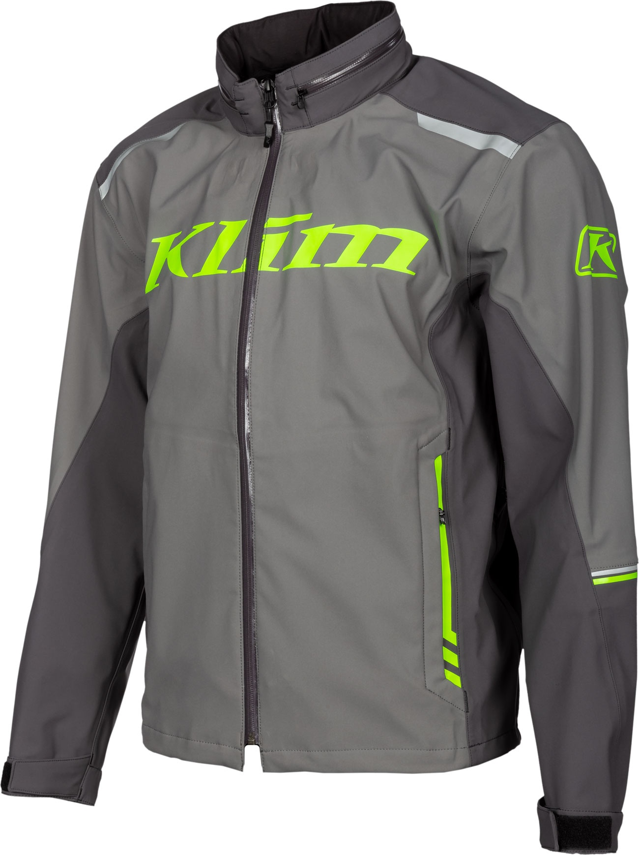 Klim Enduro S4, veste textile imperméable - Gris/Gris Foncé/Vert Néon - S