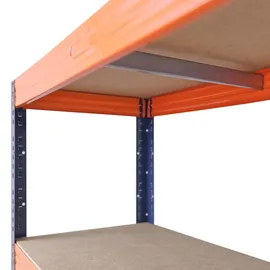 shelfplaza Schwerlastregal Metall 230x100x45 cm blau/orange 5 Böden 200 kg Traglast pro Boden
