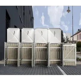 Hide Mülltonnenbox 4-fach 240 l Natur Grau