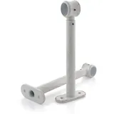 GIRASOLE HOME® Verstellbare lange Halterung für Gardinenstange, 2 Stück, Wandhalterung aus robuster Zinklegierung, für Gardinenstangen mit einem Durchmesser von 18-20 mm (Länge 165 mm, Weiß und Gold)