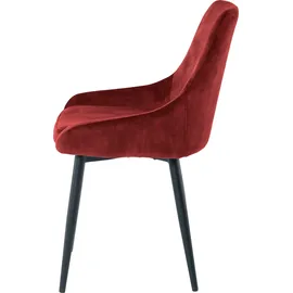 SIT Möbel SIT rot (rot, schwarz, schwarz), B:48cm H:84cm T:57cm, Metall, Polyester, Stühle, Polsterstuhl, glamouröser Bezug in Samtoptik