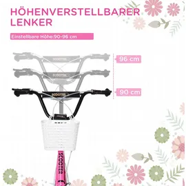Homcom Kinderroller rosa - rosa, weiß