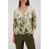 Monari Bluse Tropical Allover Grün 38