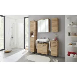Saphir Waschbeckenunterschrank SAPHIR "Quickset 919 Unterbeckenschrank, Riviera Eiche quer Nachbildung", braun (riviera eiche quer nachbildung), B:60cm H:62cm T:33cm, Holzwerkstoff, Schränke, Waschbeckenunterschrank, Waschbeckenschrank inkl.