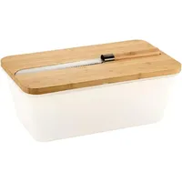 KESPER Brotbox transparent, mit Messer 15.5x34.8x20cm