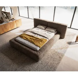 DeLife Polsterbettgestell Coperti 140x200 cm Mikrofaser Taupe Vintage - Braun
