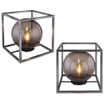bmf-versand bmf-versand® Solarleuchten für Außen Garten Laterne 2er Set - Gartenlampe Würfel Rauchglas Optik 23 cm - Solarlampe Tischlampe Solar - Aussenlampe LED Balkon - Außenlaterne modern